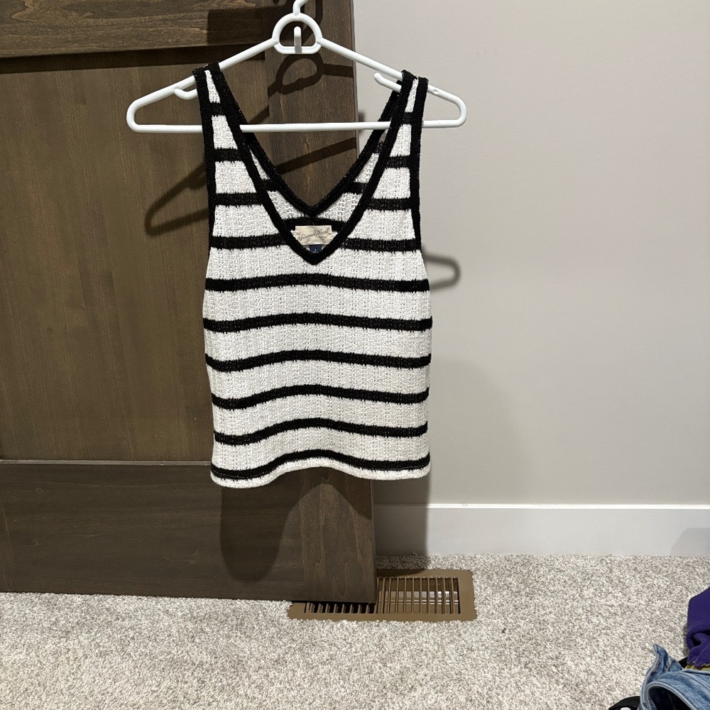 Knit openwork tank top